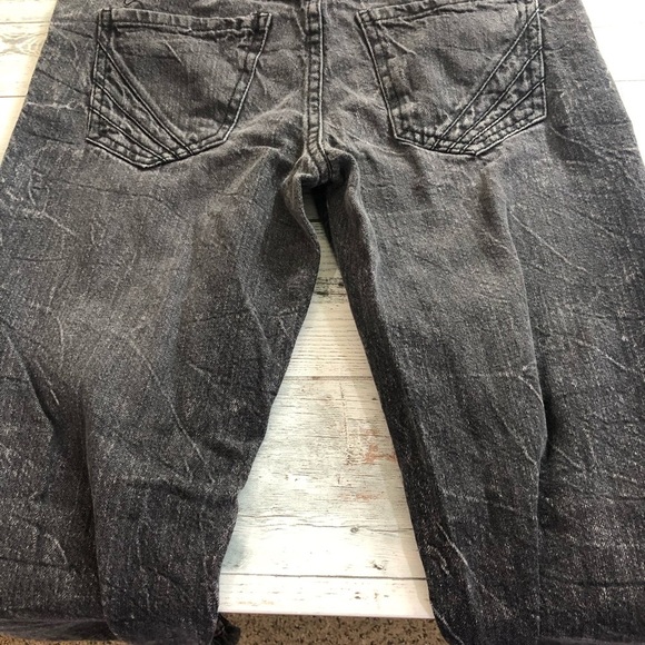 Akademiks Black Jogger Jeans with Elastic Cuffs Distressed - Picture 3 of 6